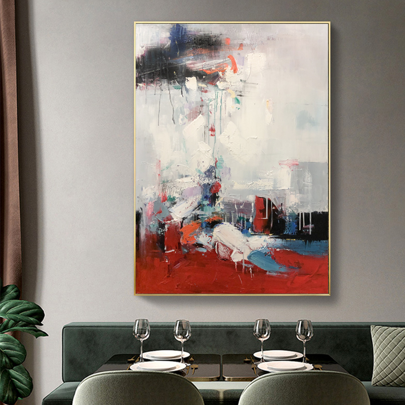 Pintura al óleo hecha a mano pura Contemporáneo abstracto lienzo arte trabajo oficina oficina decoración del hotel