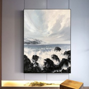Paisaje moderno decoración de pared pintura abstracta hecha a mano de pintura al óleo