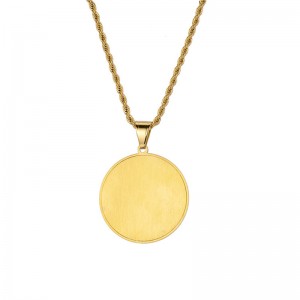 Collar de tarjeta redonda de doble palma hip-hop