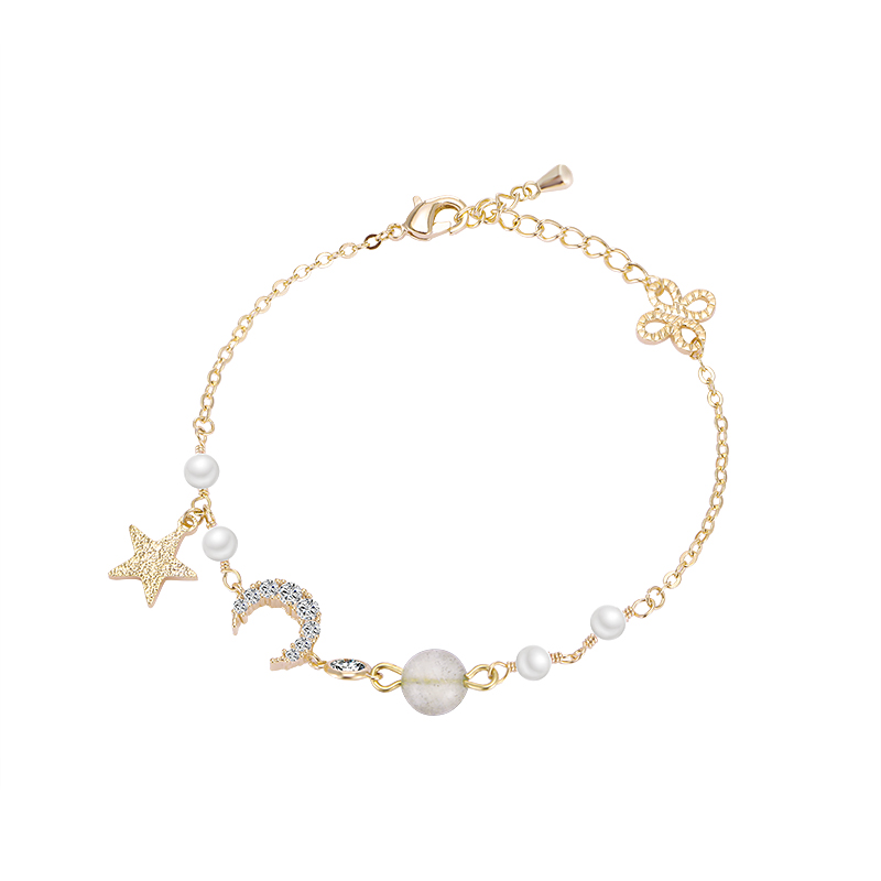 Pulsera de la perla de la luna de la estrella