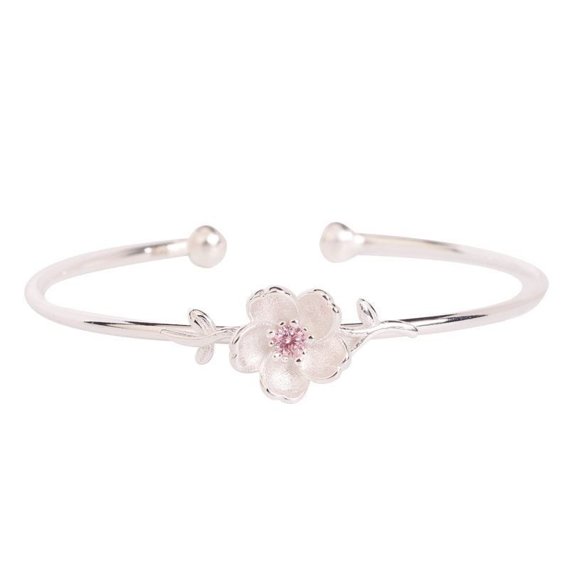 Pulsera de plata elegante de la flor de la personalidad.