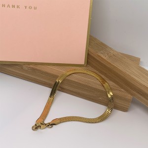 Cadena de cuchillas de oro chapado en oro de acero inoxidable europeo y americano