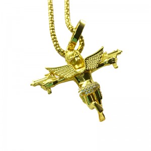 Uzi Double Gun Angel Colgante Collar