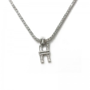 Lady creative metal letra diamante colgante colgante collar