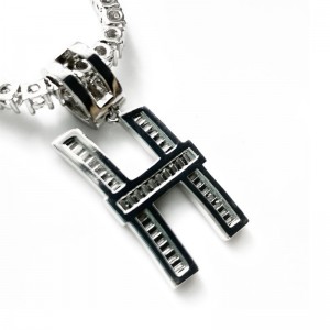 Lady creative metal letra diamante colgante colgante collar