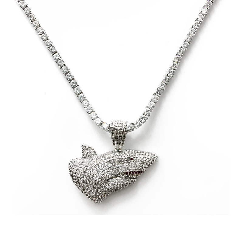 Hot Selling Fashion Jewelry Jewelry Diamond Shark Hip Hop Collar