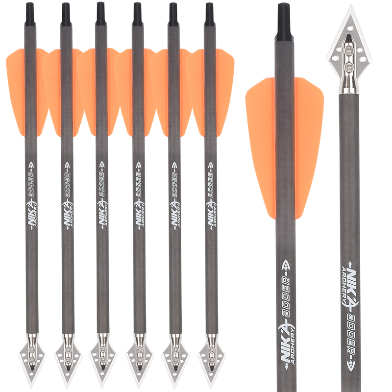 Nika Archery 114521-02 Bolt de carbono ID6.2mm 7.5 pulgadas para el sistema COBRA System Adder/R9/RX Equipo de caza con arco