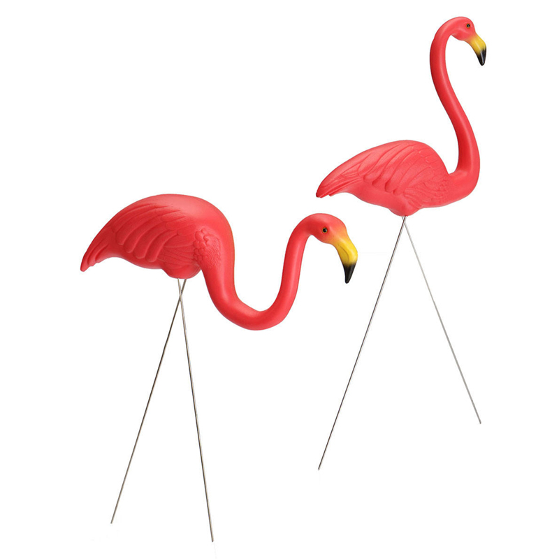Pink Flamingo Patio Plástico Jardín Adornos Arte De Césped Adornos De Juguete Retro