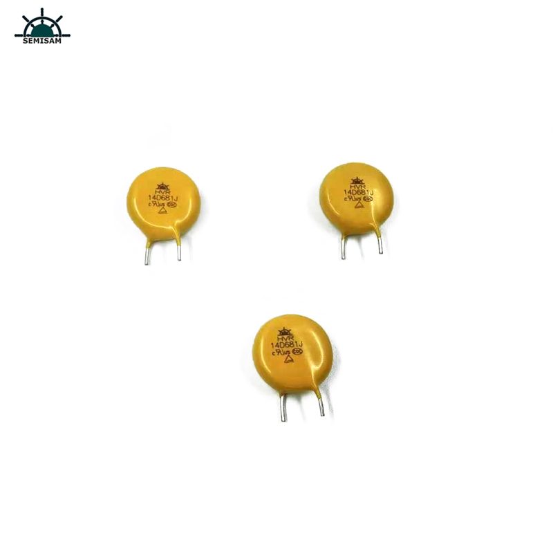 ODM Precio más bajo El buen servicio, altura amarilla MOV 14mm HVR14D681K óxido de zinc Varistor para luces LED