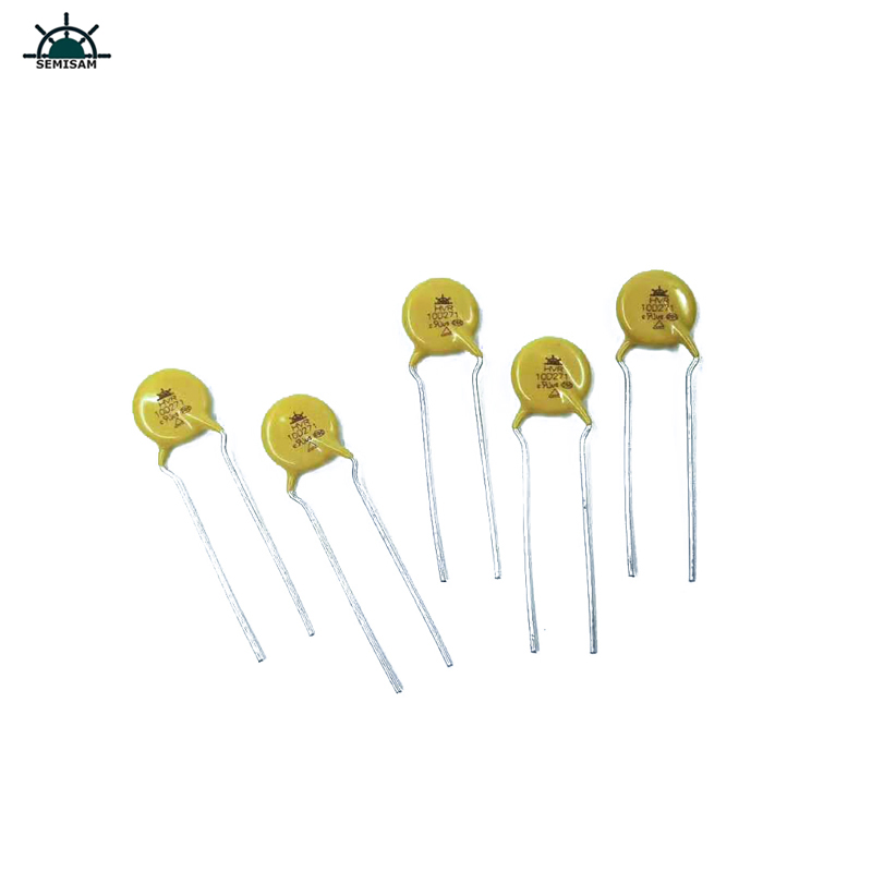 Proveedor de resistores de fabricantes Amarillo silicio 10d271 diámetro 10 mm óxido de metal MOV Varistor para la fuente de alimentación de conmutación