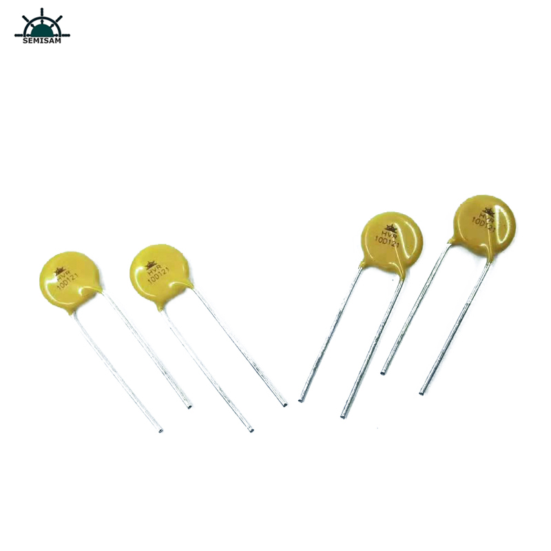 China Resistor Proveedor ODM Silicon amarillo 10d121 Diámetro 10mm Varistor de óxido de metal para luz LED