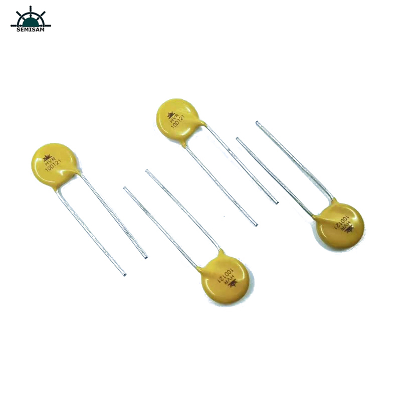 China Resistor Proveedor ODM Silicon amarillo 10d121 Diámetro 10mm Varistor de óxido de metal para luz LED