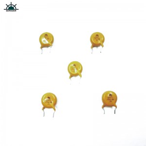 China ODM Passive Electronics Components, amarillo MOV 10mm HVR10D621K óxido de zinc Varistor
