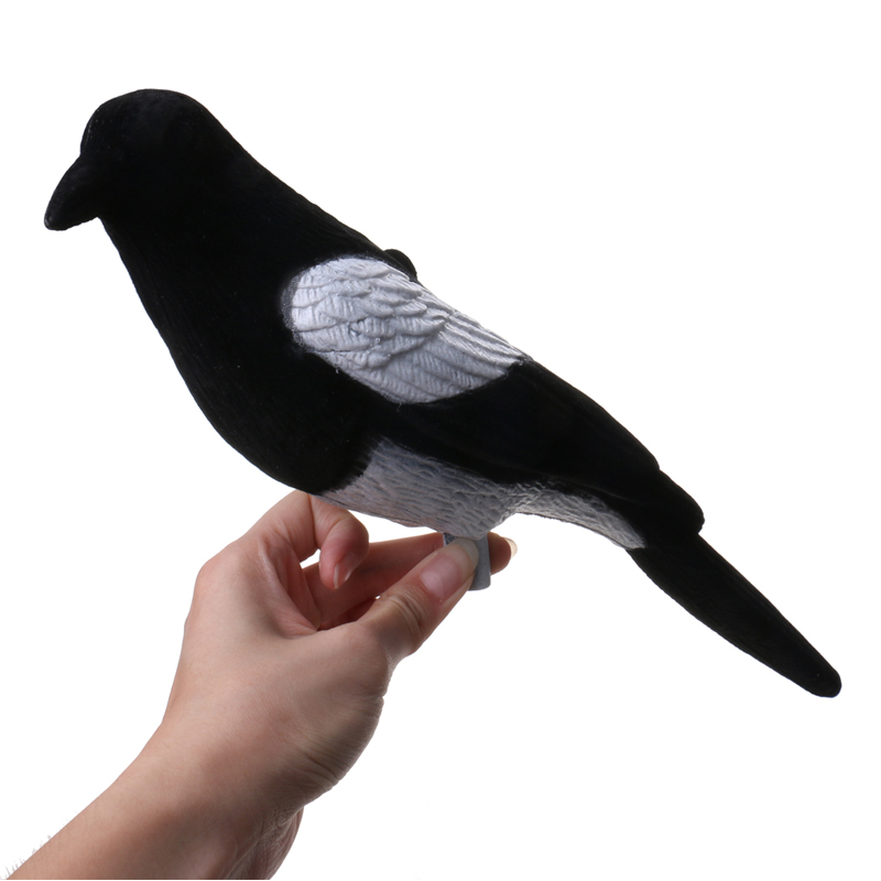 Plástico Flocked Magpie Decoy Cait Shooting Trap Dechoying Dechoy Dechoy Pájaro para Accesorios de Caza Al Aire Libre