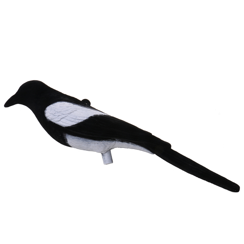 Plástico Flocked Magpie Decoy Cait Shooting Trap Dechoying Dechoy Dechoy Pájaro para Accesorios de Caza Al Aire Libre