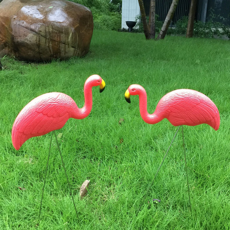 Simulación de plástico Flamenco Decoración de bebé Adornos al aire libre Adornos de jardín Resina Flamingo Figurines Jardín Festival de jardín Decoración de jardinería