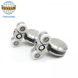 Sistema de puerta de vidrio de rueda de rueda de rueda de ruedas de puerta corredera Ruedas de puerta corredera de hardware de hardware