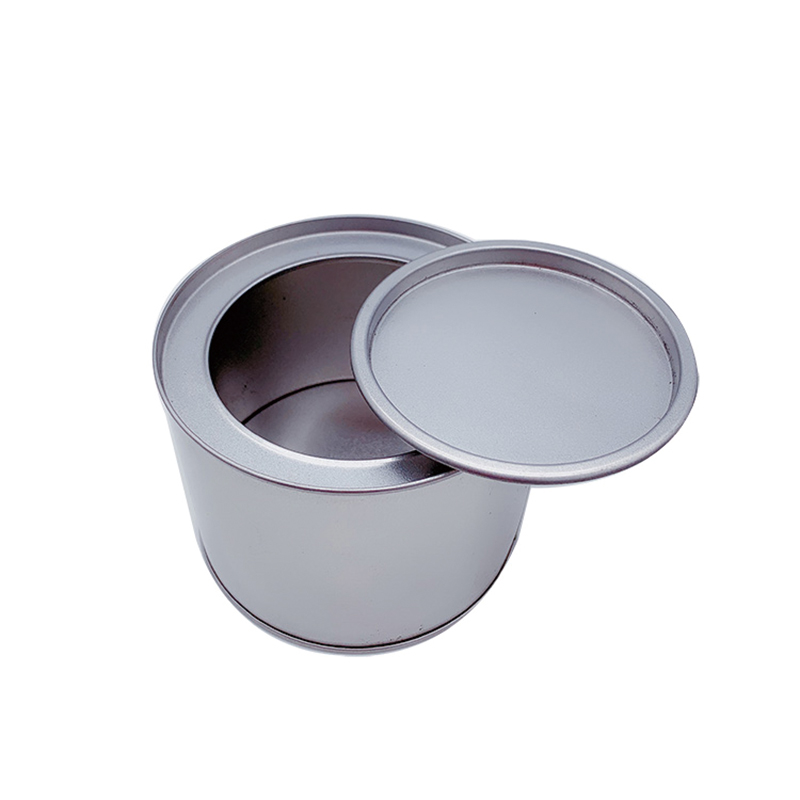 Fábrica personalizada redonda protección ambiental caja de hojalata lata de calidad de alimentos con tapa de tapón (100 mm * 75mm)