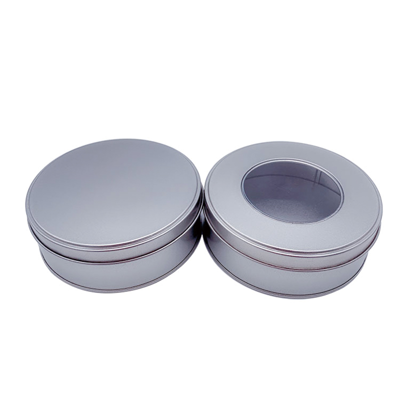 Fábrica personalizada redonda de protección ambiental caja de hojalata de lata de grado alimenticio (120 mm * 40mm) jarra de galleta