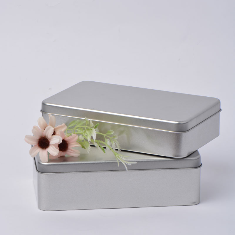 Caja de almacenamiento de metal de caja de estaño de rectángulo de grado alimenticio 180 * 110 * 40mm