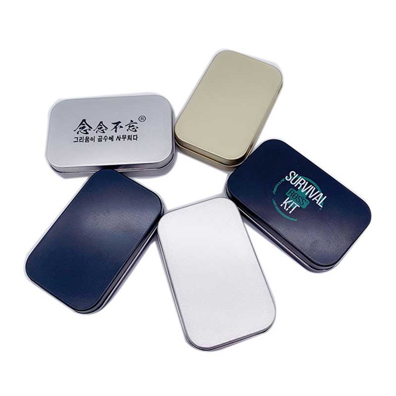 Cajeras de uñas Caja cuadrada pequeña Caja de hojalata integrada 95 * 60 * 22mm