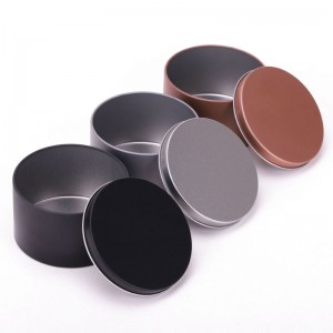 8oz Black Tinplate Vela Tarrar Aromatherapy Metal Embalaje Vela Tarro 85 * 50mm