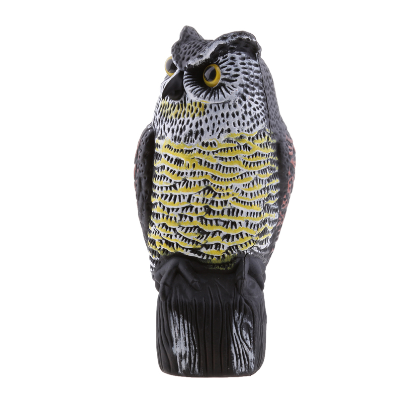 Ornamento de jardín de plástico 36 cm Owl Scarer Decoya realista Decoración del jardín