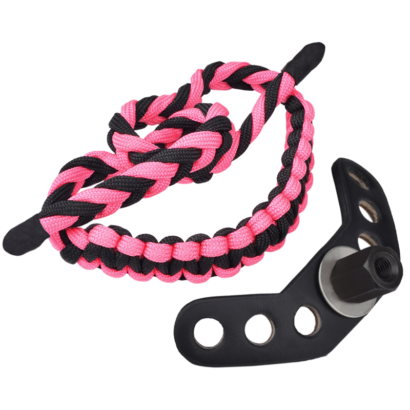 Elong al aire libre 470014 Sling de la muñeca cuero metal grome rosa para disparo de arco compuesto