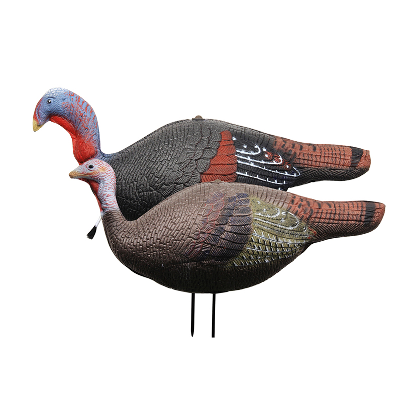 1 par Vida relajada Jake&Hen Turkeys Decoy para la caza con estacas Lleve Bag Lightweight