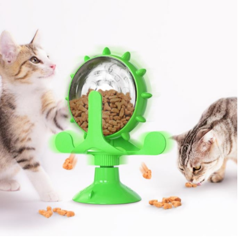 Suministros para mascotas Turnato de placa giratoria Toy Toy Interactivo Alimentador lento Entrenador de fugas de alimentos divertidos gatos juguetes