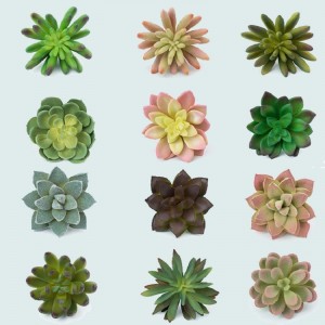 Mini plantas suculentas artificiales.