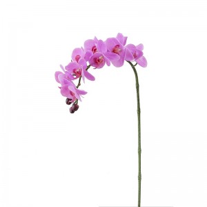 Orquídea artificial de una sola sucursal única con tocado real de alta calidad para vender