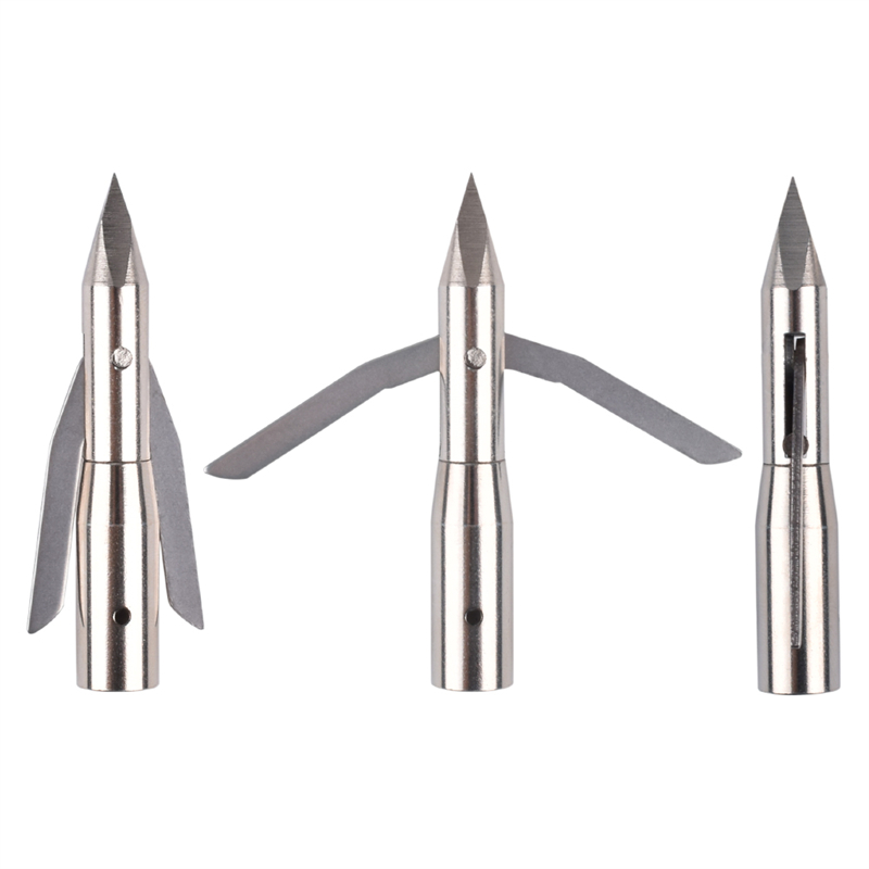 Nika Tiry 151042 287 Grano 3 cuchillas Broadhead con cuchillas de acero inoxidable Crossbow Caza de cabezales de flecha