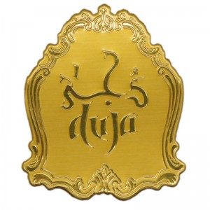 Etiqueta engomada de perfume personalizada anodizada de metal anodizado