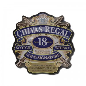 Pegatina de aluminio de lujo personalizada de lujo Etiqueta de vino de metal de aluminio personal en relieve para la botella de vino tinto