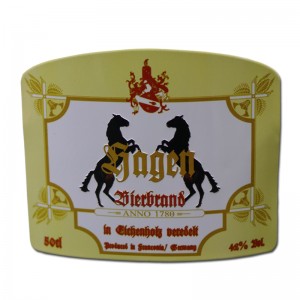 Pegatina de aluminio de lujo personalizada de lujo Etiqueta de vino de metal de aluminio personal en relieve para la botella de vino tinto