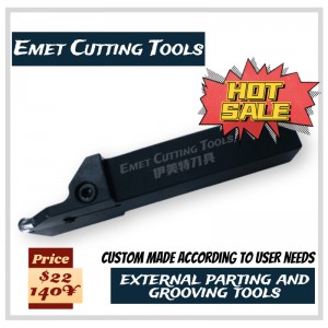 Herramientas de corte de EMET, herramientas de torneado externas, parentes externas y herramientas de ranurado, especialmente para el mecanizado de la rueda, utilizando el inserto ISCAR GIDA80-40, GHG/L2525-8, GHG/L2525-6