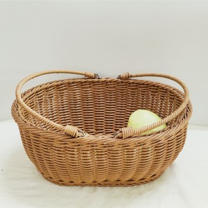 Cesta de ratán óvalo envuelto a mano exquisita