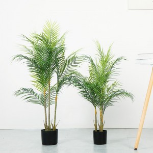Venta caliente Fake Plantas Verdes Plástico Platos Artificiales Plantas Artificiales Phoenix Palm Tree con Pote Para Decoración Del Hogar