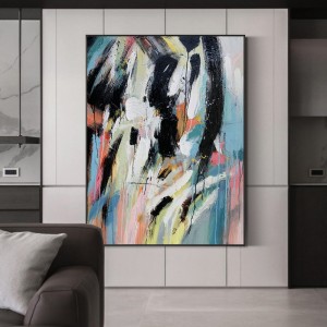 Pintura al óleo abstracta del arte moderno hecha a mano 100% en lienzo para la decoración de la entrada