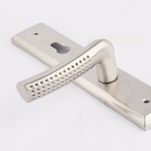 6003 Manija de puertas de placa larga Juego de palanca de acero inoxidable, bloqueo de mortaja contemporáneo moderno