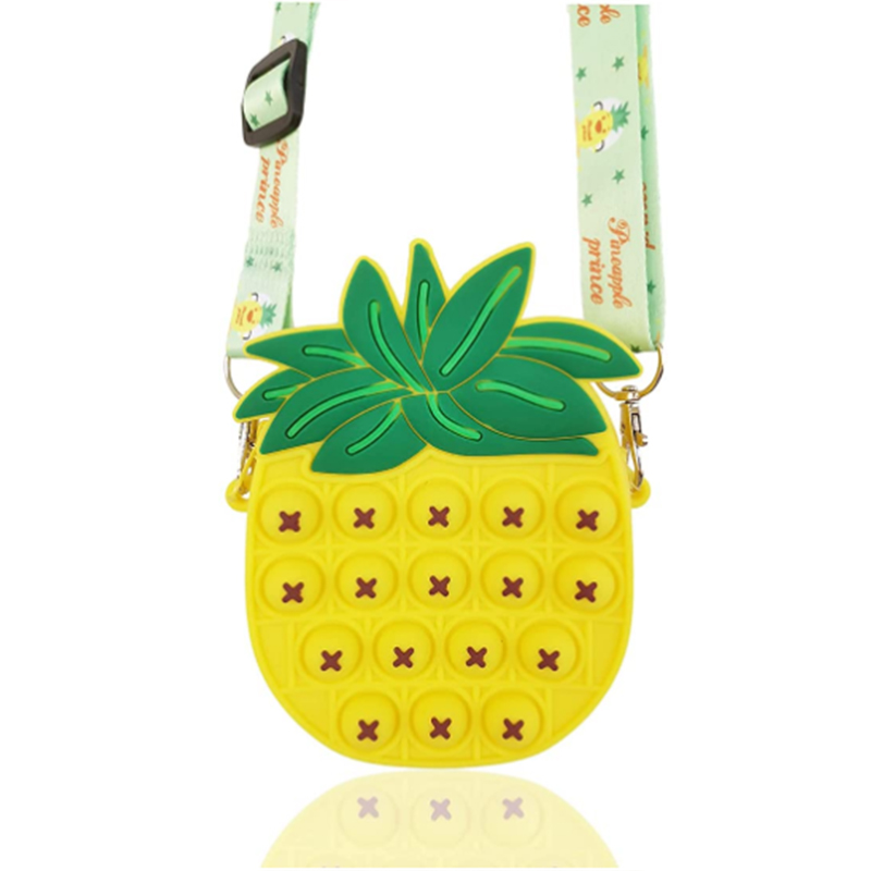 Pequeñas frutas Fidget Juguetes paraniñas, alivie el estrés Sillicone Push Bubble Sensory Toys Bags Bag