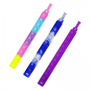 Push Bubble Kids Fidget Toys, Adultos Silicone Fidget Puft Pulsera Pop