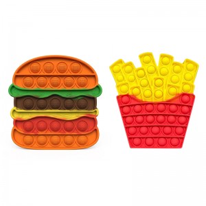 Silicona Push Bubble Hamburger Fidget Toy, Autismo Necesidades especiales Estrés Aviso Antistress Fidget Toys