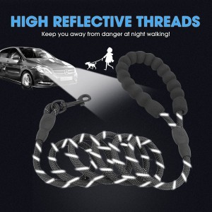 Amazon venta caliente resistente fuerte escalada cuerda denylon reflectante perro correa leas