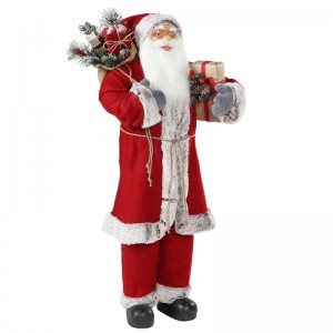 30 ~ 110 cm de pie Santa Claus con bolsa de regalo Ornamento Decoración Festival Festival Estatuilla Colección Tradicional Navidad