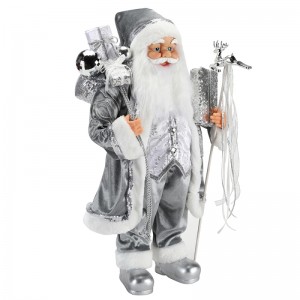 45 ~ 62cm Navidad de pie Santa Claus Ornamento Decoración Figurine Colección Tela Festival de vacaciones Peluche de Navidad Artículo personalizado