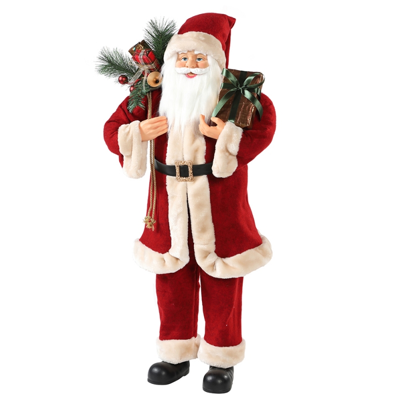 30 ~ 110cm Navidad Santa Claus con bolsa de regalo Ornamento Decoración Festival Festival Estatuilla Colección Tradicional Navidad