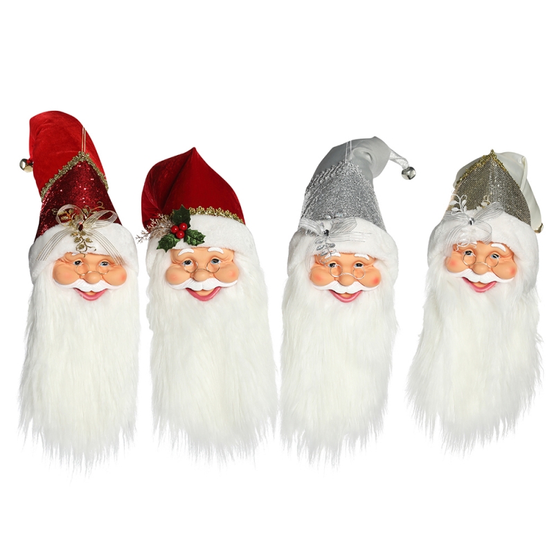 20 ~ 70 cm Navidad Santa Claus Cabeza Adornos Decoraciones Árbol Colegurando Estatuillas Colección Colgante Pequeño Navidad tradicional