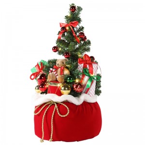 60 cm Oso de Navidad Árbol Inicio Exhibición Regalos Bolsa LED Holiday Ornamento Decoración Figurine Fiesta Colección Árbol de Navidad Luces